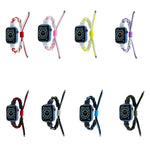 Silikon-Bohnen-Armband aus geflochtenem Nylon, passend für Apple Watch 42 mm und 38 mm