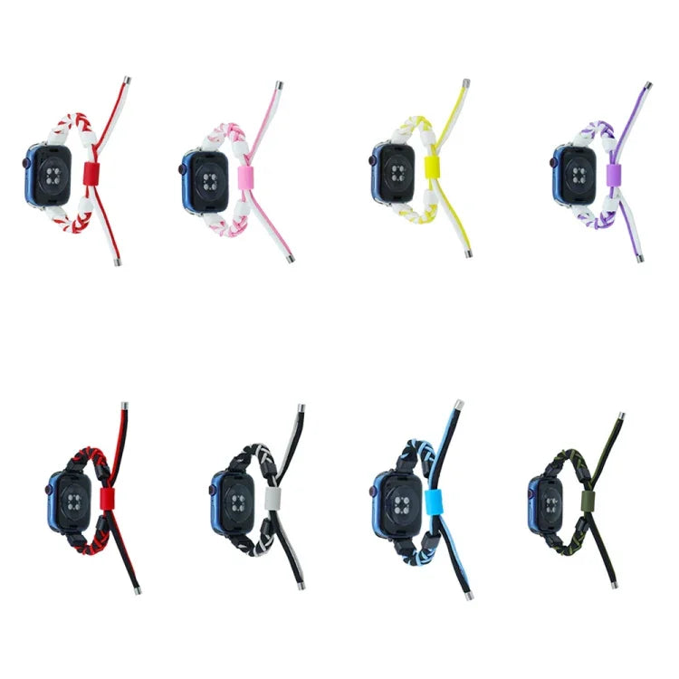 Silikon-Bohnen-Armband aus geflochtenem Nylon, passend für Apple Watch 42 mm und 38 mm