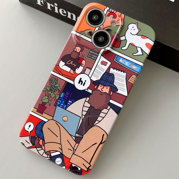 Painted Pattern Precise Hole PC Phone Case, For iPhone 14 Plus