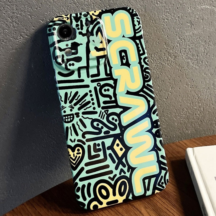 Painted Pattern Precise Hole PC Phone Case, For iPhone XR