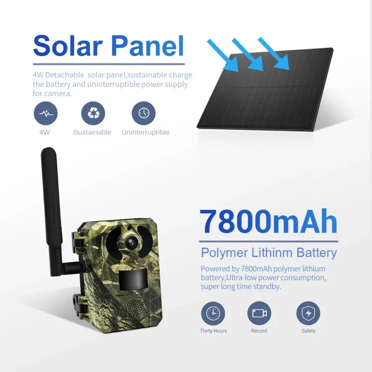 ESCAM QF380 4MP Netzwerk-Solar-PIR-Alarm-Smart-Wildtierkamera, EU-Version, AU-Version, US-Version