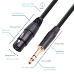 6,35mm 1/4 TRS Stecker zu XLR 3-polige Buchse Mikrofonkabel, 1m, 1,8m, 3m, 5m, 10m