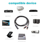 RCA20 XLR Buchse zu Doppel-RCA Y-Splitter Audiokabel, 1m, 2m, 3m