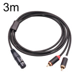 RCA20 XLR Buchse zu Doppel-RCA Y-Splitter Audiokabel, 1m, 2m, 3m