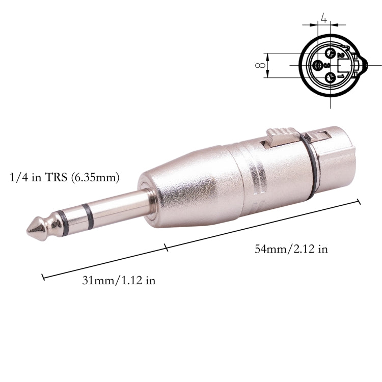 LZ1179 6,35mm 1/4 TRS Stecker zu XLR 3-polige Buchse Adapter, LZ1179