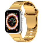 Eckige Schnalle Rüstungsstil Silikonarmband, für Apple Watch 42mm, für Apple Watch 38mm, für Apple Watch Ultra 2 49mm
