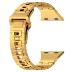Eckige Schnalle Rüstungsstil Silikonarmband, für Apple Watch 42mm, für Apple Watch 38mm, für Apple Watch Ultra 2 49mm