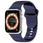 Eckige Schnalle Rüstungsstil Silikonarmband, für Apple Watch 42mm, für Apple Watch 38mm, für Apple Watch Ultra 2 49mm