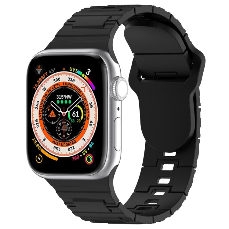 Eckige Schnalle Rüstungsstil Silikonarmband, für Apple Watch 42mm, für Apple Watch 38mm, für Apple Watch Ultra 2 49mm