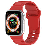 Eckige Schnalle Rüstungsstil Silikonarmband, für Apple Watch 42mm, für Apple Watch 38mm, für Apple Watch Ultra 2 49mm