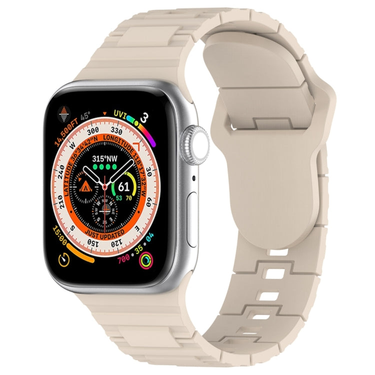 Eckige Schnalle Rüstungsstil Silikonarmband, für Apple Watch 42mm, für Apple Watch 38mm, für Apple Watch Ultra 2 49mm