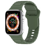 Eckige Schnalle Rüstungsstil Silikonarmband, für Apple Watch 42mm, für Apple Watch 38mm, für Apple Watch Ultra 2 49mm