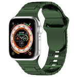 Eckige Schnalle Rüstungsstil Silikonarmband, für Apple Watch 42mm, für Apple Watch 38mm, für Apple Watch Ultra 2 49mm