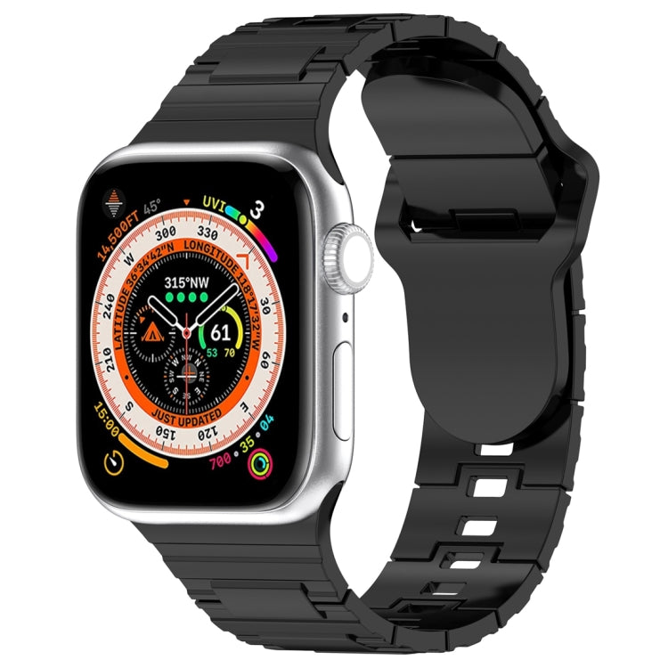 Eckige Schnalle Rüstungsstil Silikonarmband, für Apple Watch 42mm, für Apple Watch 38mm, für Apple Watch Ultra 2 49mm