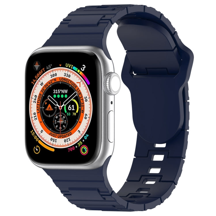 Eckige Schnalle Rüstungsstil Silikonarmband, für Apple Watch 42mm, für Apple Watch 38mm, für Apple Watch Ultra 2 49mm