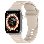 Eckige Schnalle Rüstungsstil Silikonarmband, für Apple Watch 42mm, für Apple Watch 38mm, für Apple Watch Ultra 2 49mm