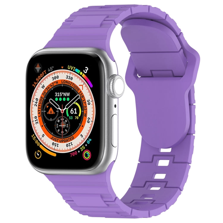 Eckige Schnalle Rüstungsstil Silikonarmband, für Apple Watch 42mm, für Apple Watch 38mm, für Apple Watch Ultra 2 49mm