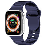 Eckige Schnalle Rüstungsstil Silikonarmband, für Apple Watch 42mm, für Apple Watch 38mm, für Apple Watch Ultra 2 49mm