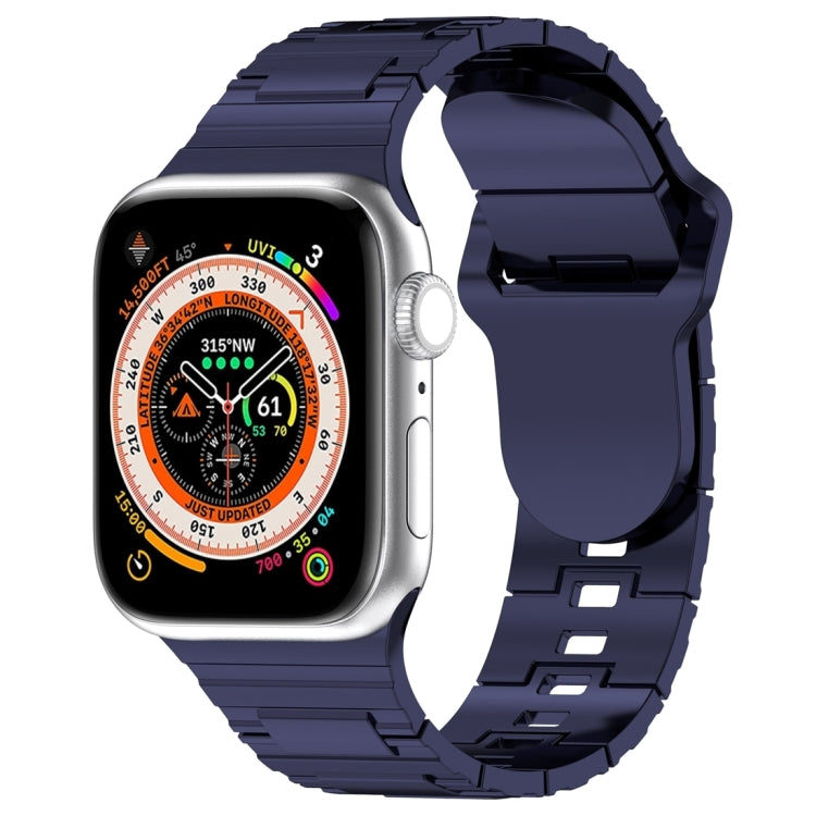 Eckige Schnalle Rüstungsstil Silikonarmband, für Apple Watch 42mm, für Apple Watch 38mm, für Apple Watch Ultra 2 49mm