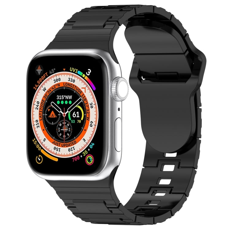 Eckige Schnalle Rüstungsstil Silikonarmband, für Apple Watch 42mm, für Apple Watch 38mm, für Apple Watch Ultra 2 49mm