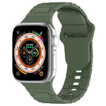 Eckige Schnalle Rüstungsstil Silikonarmband, für Apple Watch 42mm, für Apple Watch 38mm, für Apple Watch Ultra 2 49mm