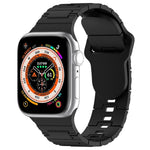 Eckige Schnalle Rüstungsstil Silikonarmband, für Apple Watch 42mm, für Apple Watch 38mm, für Apple Watch Ultra 2 49mm