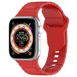 Eckige Schnalle Rüstungsstil Silikonarmband, für Apple Watch 42mm, für Apple Watch 38mm, für Apple Watch Ultra 2 49mm