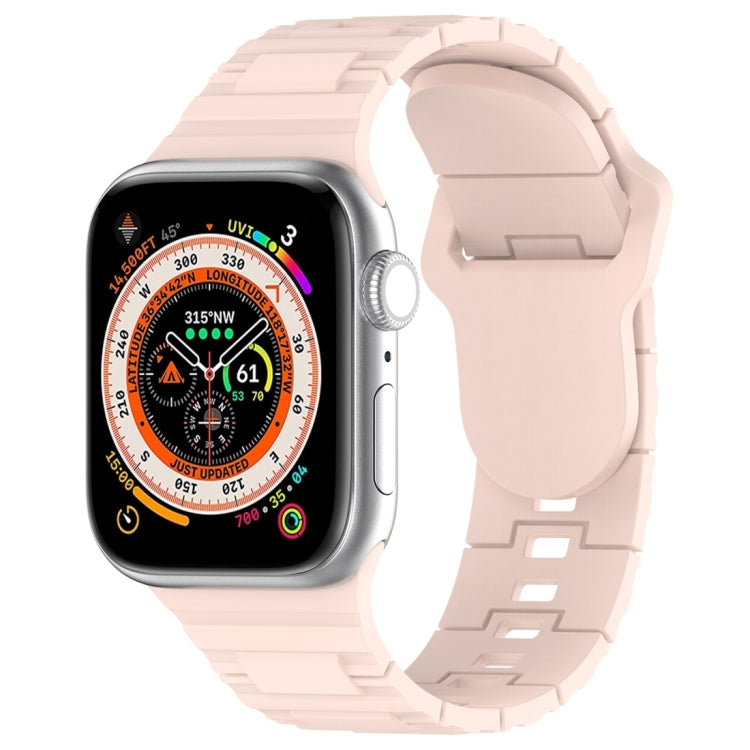 Eckige Schnalle Rüstungsstil Silikonarmband, für Apple Watch 42mm, für Apple Watch 38mm, für Apple Watch Ultra 2 49mm