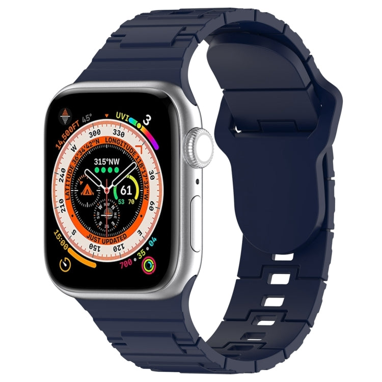 Eckige Schnalle Rüstungsstil Silikonarmband, für Apple Watch 42mm, für Apple Watch 38mm, für Apple Watch Ultra 2 49mm