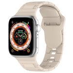 Eckige Schnalle Rüstungsstil Silikonarmband, für Apple Watch 42mm, für Apple Watch 38mm, für Apple Watch Ultra 2 49mm