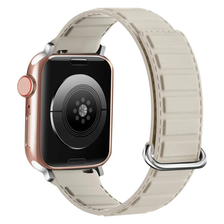 Magnetisches Silikon-Uhrenarmband mit umgekehrter Schnalle, für Apple Watch 38 mm