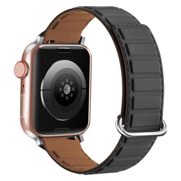 Magnetisches Silikon-Uhrenarmband mit umgekehrter Schnalle, für Apple Watch 38 mm