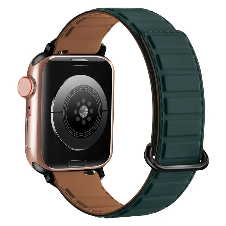 Magnetisches Silikon-Uhrenarmband mit umgekehrter Schnalle, für Apple Watch 38 mm