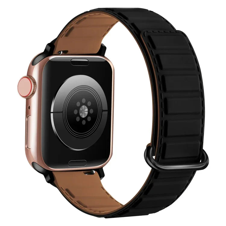 Magnetisches Silikon-Uhrenarmband mit umgekehrter Schnalle, für Apple Watch 38 mm