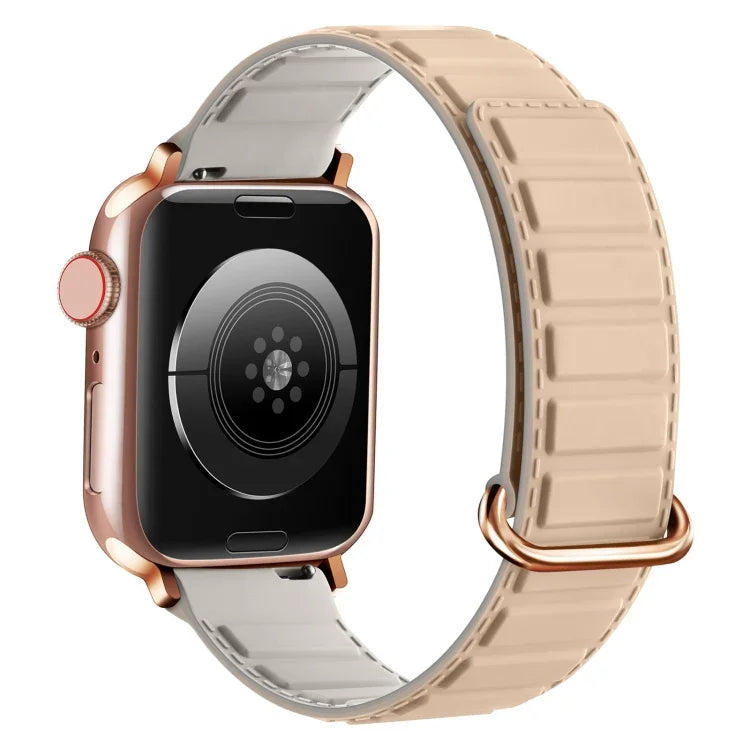 Magnetisches Silikon-Uhrenarmband mit umgekehrter Schnalle, für Apple Watch 38 mm