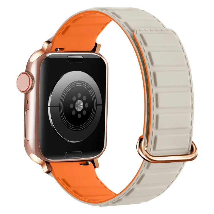 Magnetisches Silikon-Uhrenarmband mit umgekehrter Schnalle, für Apple Watch 38 mm