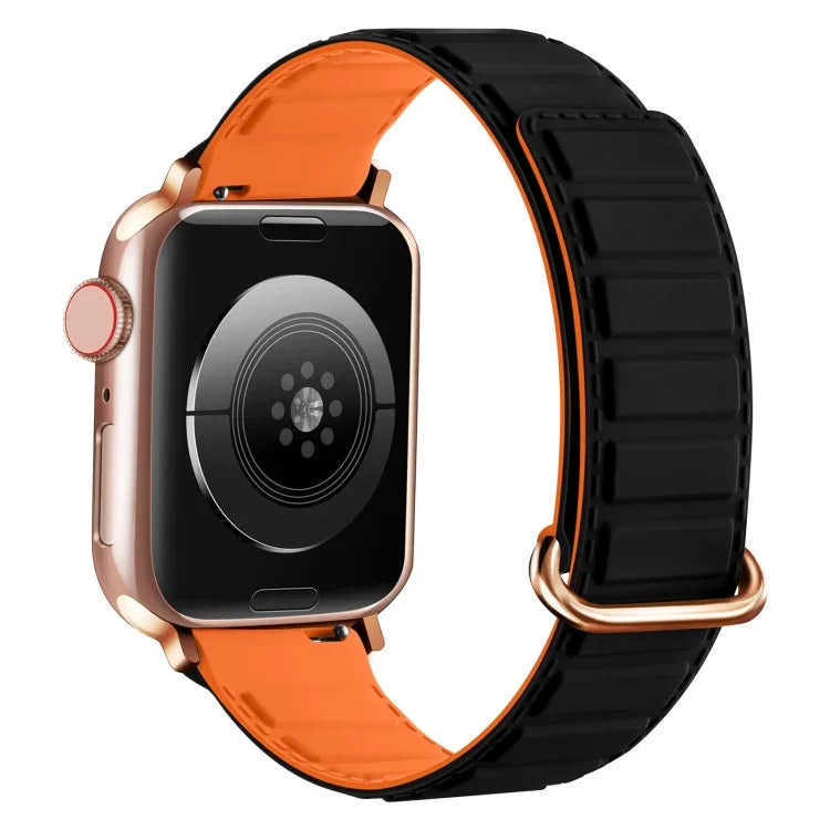 Magnetisches Silikon-Uhrenarmband mit umgekehrter Schnalle, für Apple Watch 38 mm