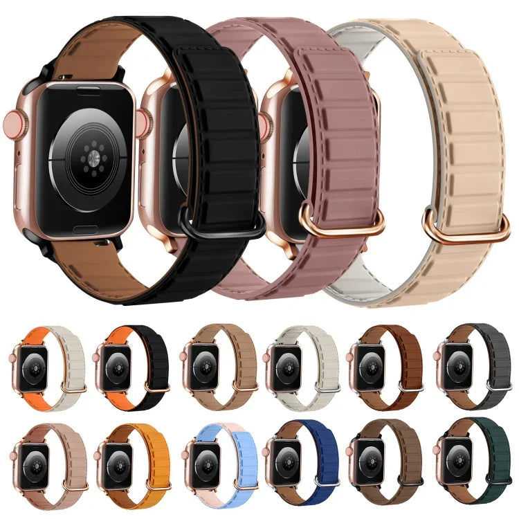 Magnetisches Silikon-Uhrenarmband mit umgekehrter Schnalle, für Apple Watch 38 mm