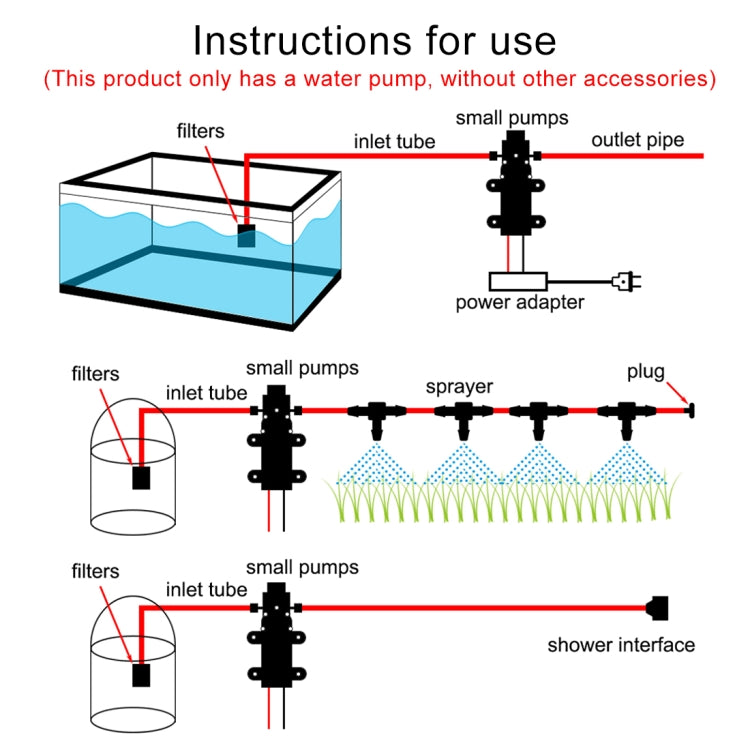 DC Intelligente Membranpumpe, Anti-Epidemie-Desinfektion, automatisches Sprühen, Hochdruckpumpe, beidseitig Gewinde, positive Pumpe, 12V 120W, 24V 120W, 18V 120W, 48V 120W