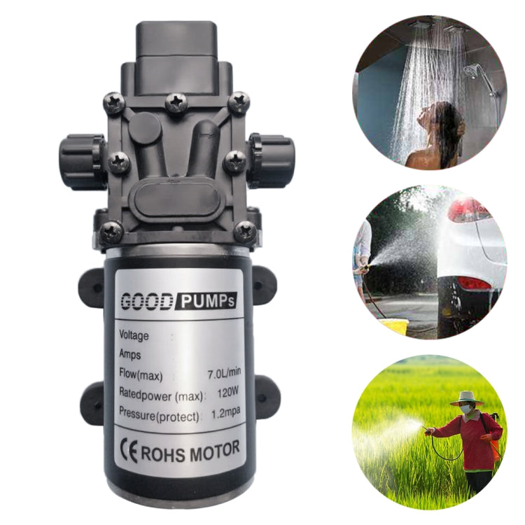 DC Intelligente Membranpumpe, Anti-Epidemie-Desinfektion, automatisches Sprühen, Hochdruckpumpe, beidseitig Gewinde, positive Pumpe, 12V 120W, 24V 120W, 18V 120W, 48V 120W