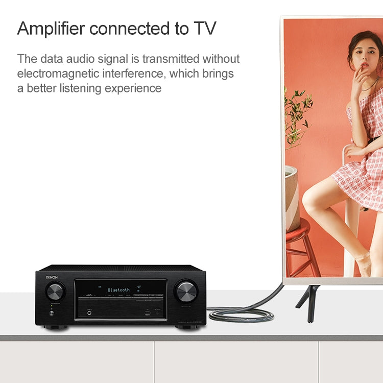 EMK Quadrat-Anschluss zu Quadrat-Anschluss Digitales Audio-Lautsprecher-Glasfaser-Verbindungskabel, 1m, 1,5m, 2m, 3m, 5m, 8m, 10m, 15m, 25m