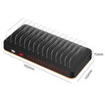WLX-815P 180W 15-Port USB Schnelllade-Dock Intelligentes Ladegerät mit Halter, 180W US-Stecker, 180W EU-Stecker, 180W UK-Stecker, 180W AU-Stecker