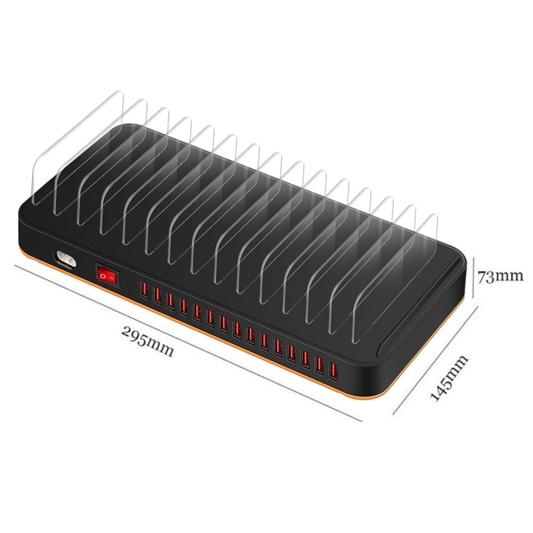 WLX-815P 180W 15-Port USB Schnelllade-Dock Intelligentes Ladegerät mit Halter, 180W US-Stecker, 180W EU-Stecker, 180W UK-Stecker, 180W AU-Stecker