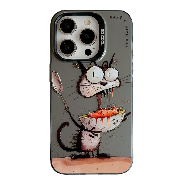 Handyhülle aus PC und TPU mit Tiermuster-Ölgemälde-Serie, für iPhone 16 Pro Max
