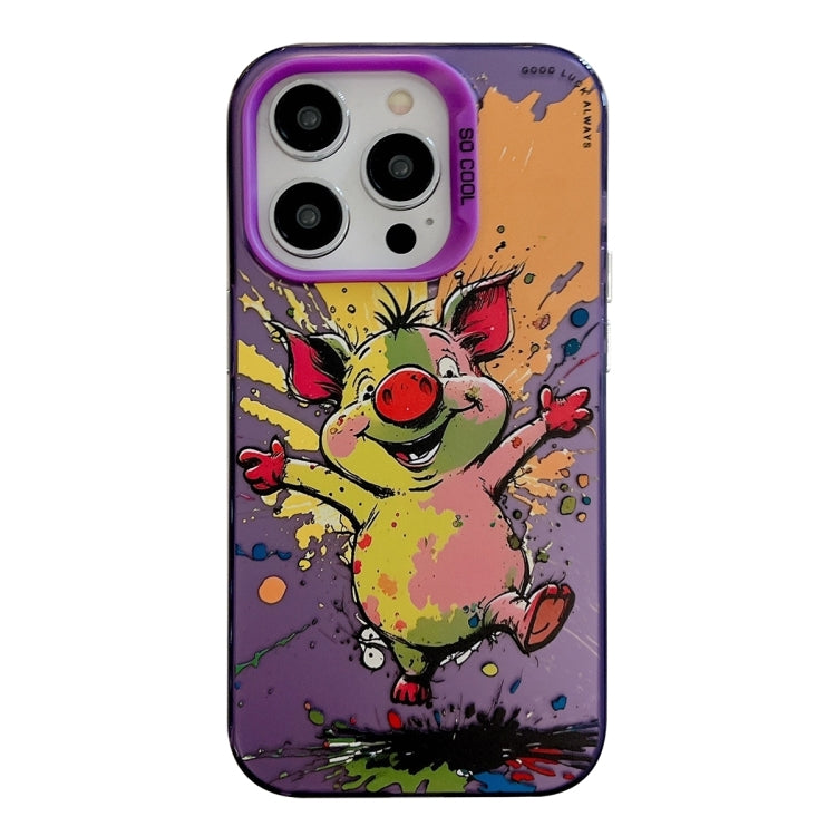 PC- und TPU-Handyhülle aus der Ölfarben-Serie mit Tiermuster, für iPhone 16 Pro