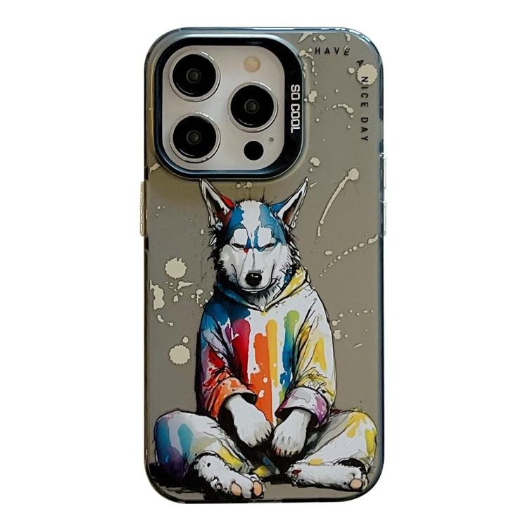 PC- und TPU-Handyhülle aus der Ölfarben-Serie mit Tiermuster, für iPhone 16 Pro