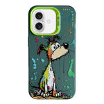 Handyhülle aus PC und TPU mit Tiermuster-Ölgemälde-Serie, für iPhone 16 Pro Max