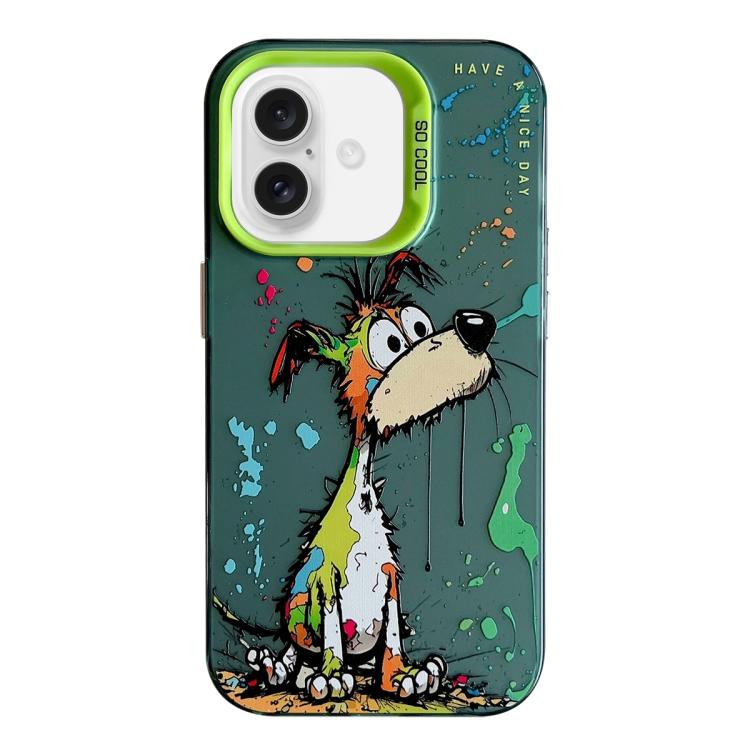 Handyhülle aus PC und TPU mit Tiermuster-Ölgemälde-Serie, für iPhone 16 Pro Max