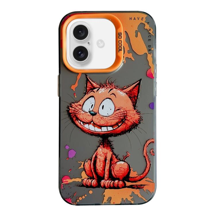 Handyhülle aus PC und TPU mit Tiermuster-Ölgemälde-Serie, für iPhone 16 Pro Max