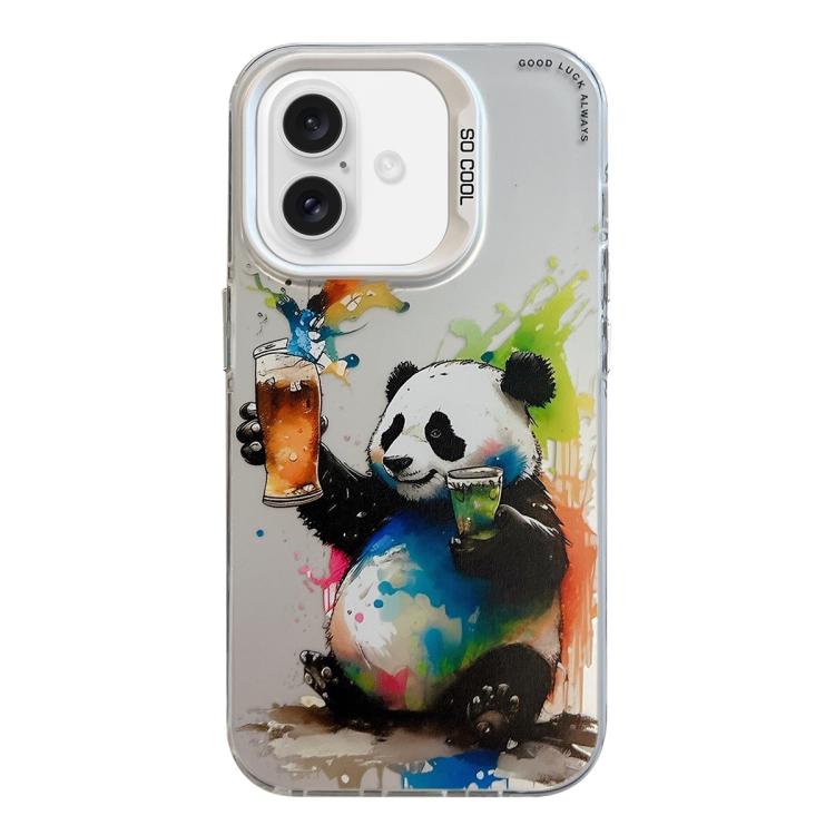 Handyhülle aus PC und TPU mit Tiermuster-Ölgemälde-Serie, für iPhone 16 Pro Max